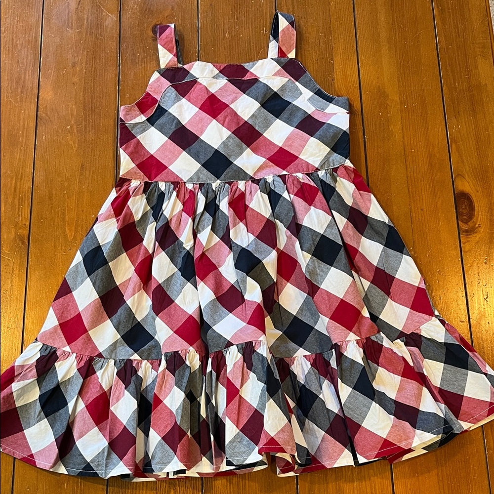 NWT Gymboree Dress American Cutie Red White Blue Gingham Sundress Size Girls 7